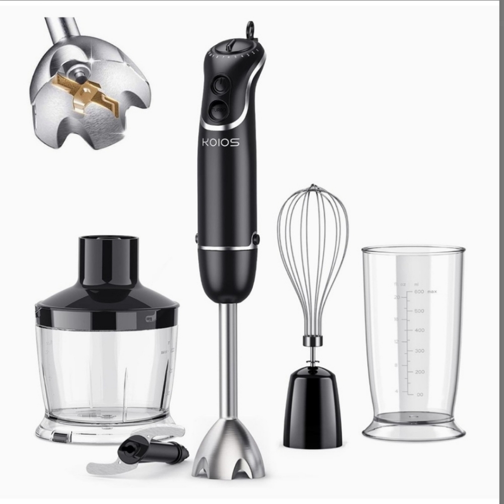 KOIOS 800-Watt/ 12-Speed Immersion Hand Blender Titanium Reinforced